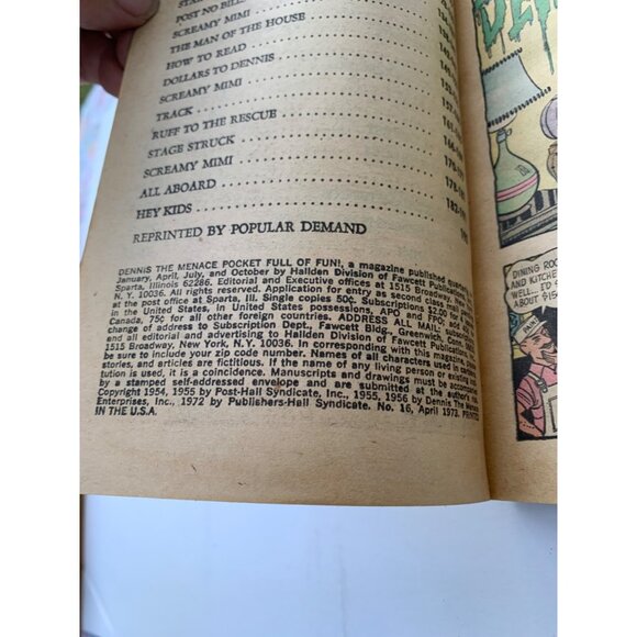 Dennis The Menace Comic Book No.16 "Pocket Full Of Fun!" 1972 Edition By Hank Ke - Picture 3 of 12